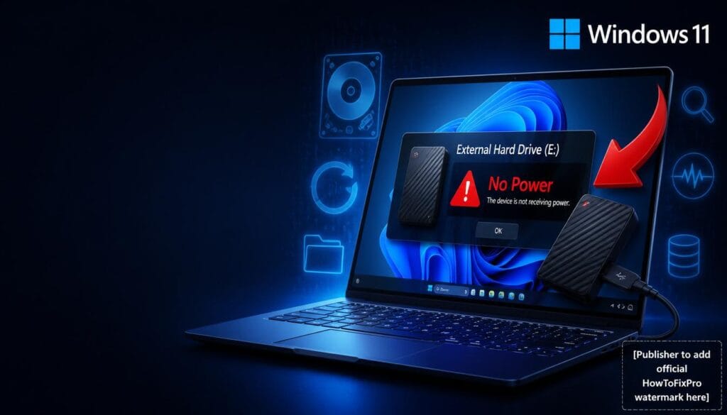 dead hard drive no power displayed on Windows 11 with error warning