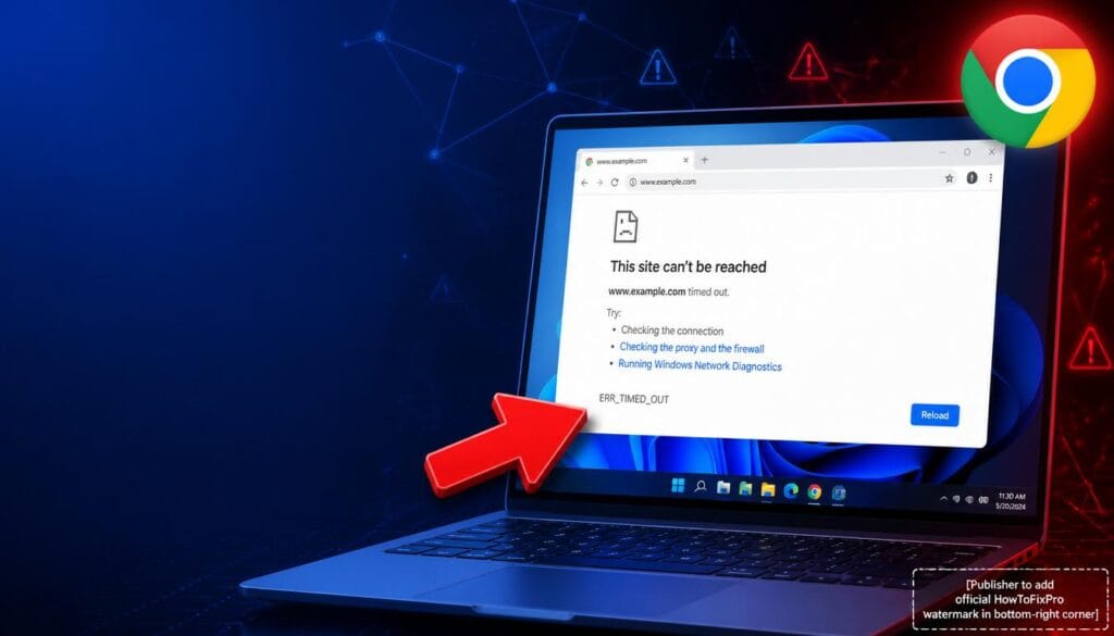 ERR_TIMED_OUT displayed in Google Chrome on Windows 11