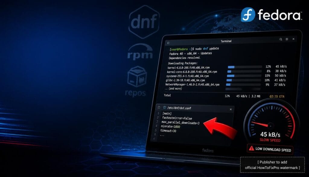 fedora dnf slow download fix