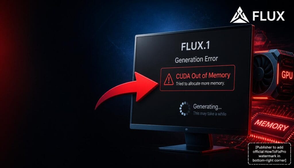 flux.1 out of memory oom and slow rendering displayed on computer screen with error message