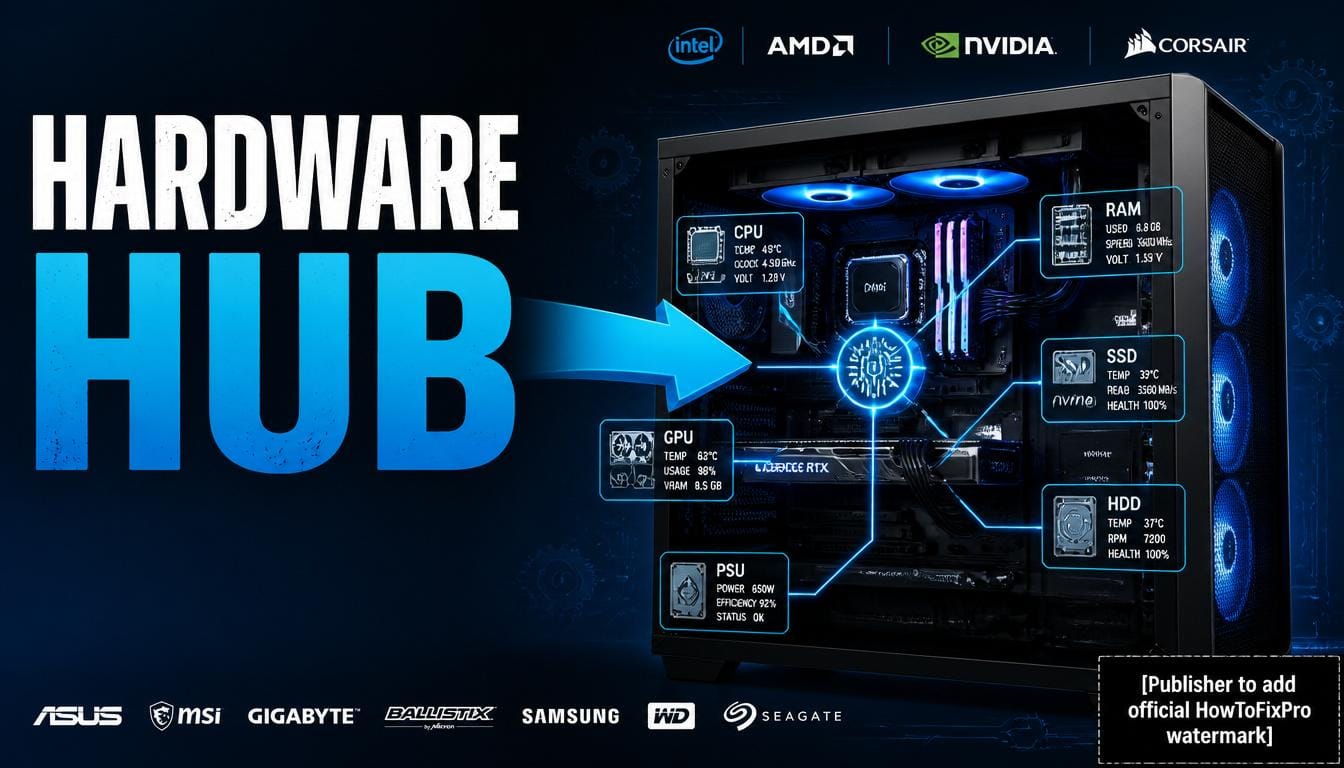Comprehensive hardware and pc troubleshooting hub diagnostic dashboard