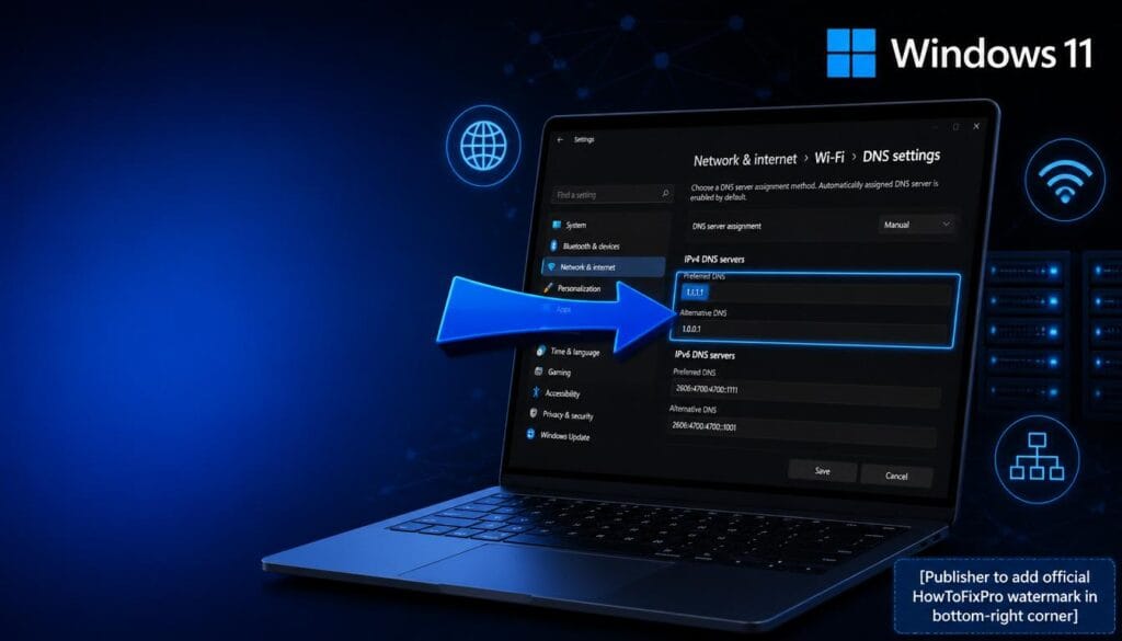 how to change dns windows 11