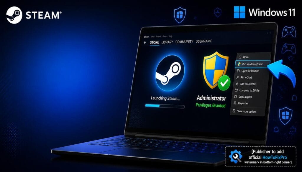 how to run steam as administrator