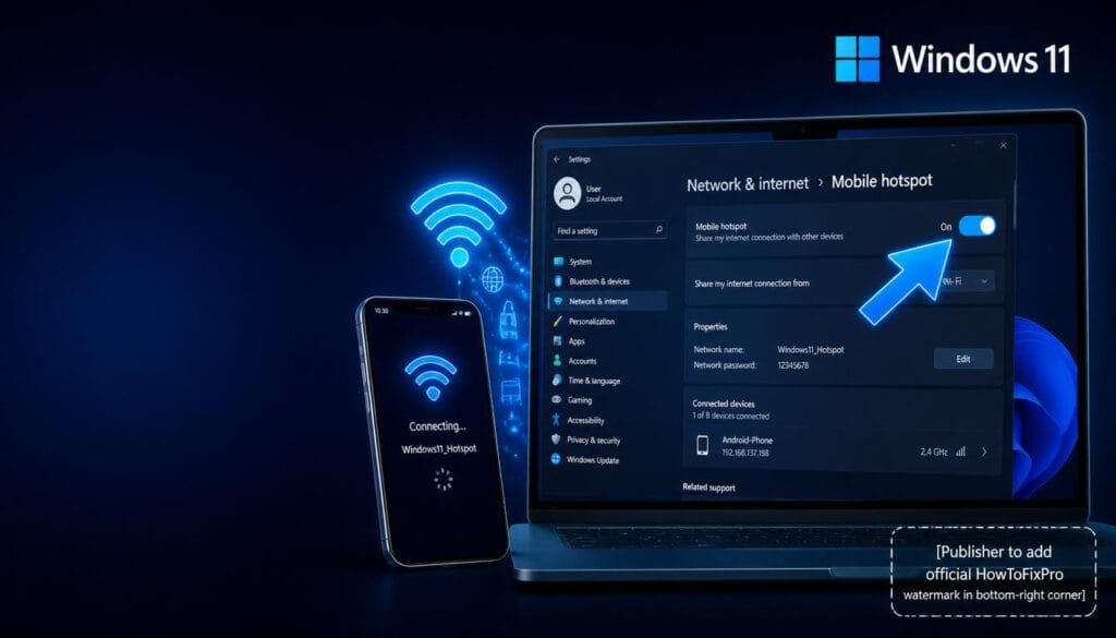 how to share internet over wi-fi windows 11
