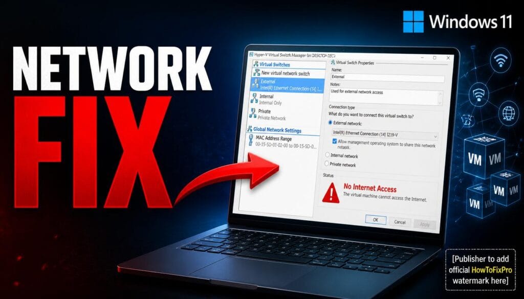 Hyper-V Virtual Switch Causing Host Internet to Drop error displayed on Windows 11