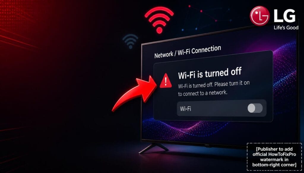 lg webos tv wi-fi turned off automatically displayed on LG Smart TV screen with error message