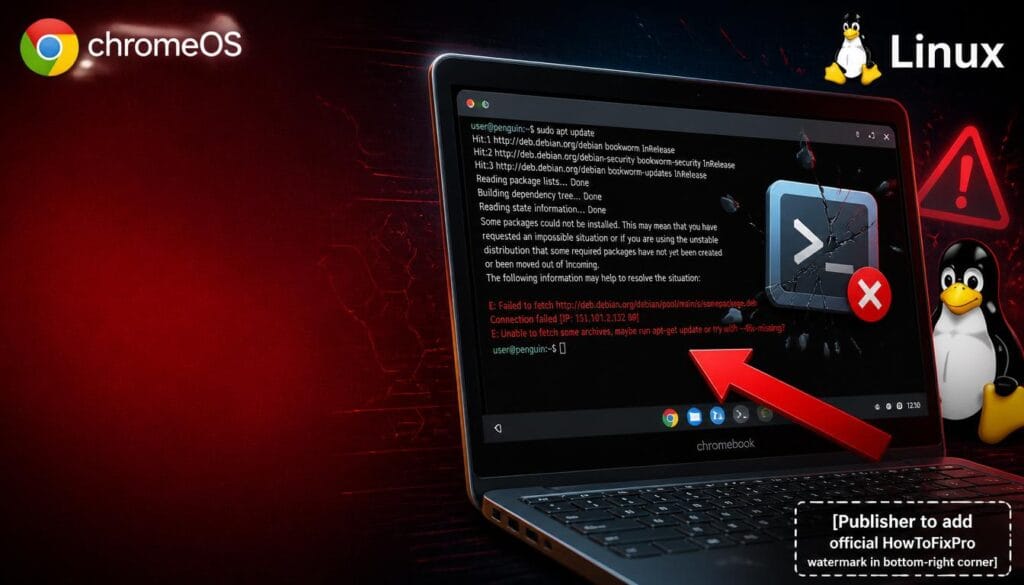 linux container not starting on chromebook