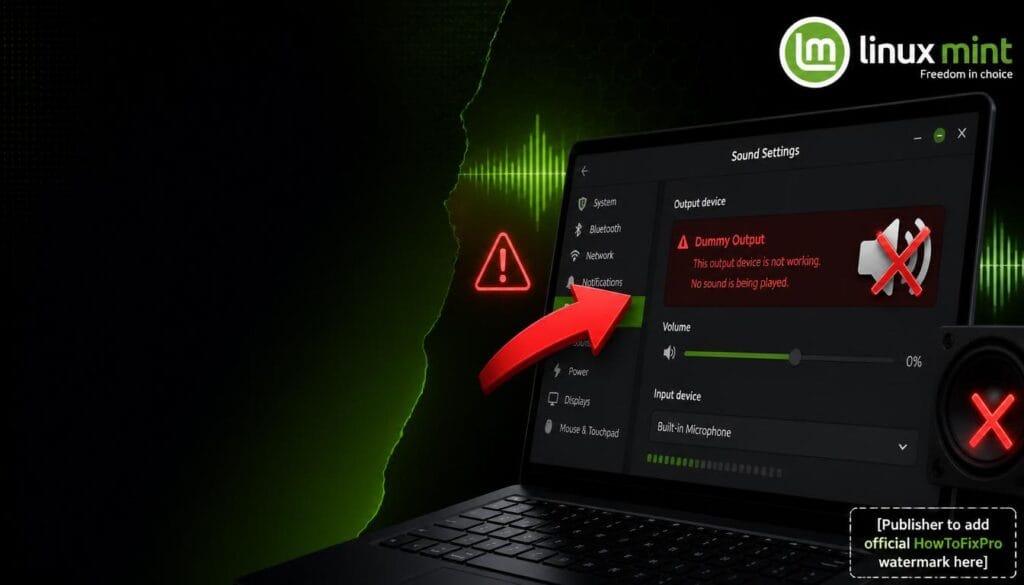 linux mint sound output device disappearing