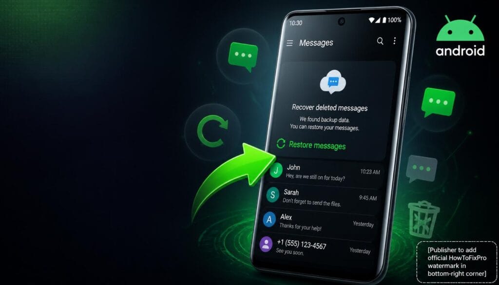 recover deleted text messages on android without root displayed on Android with recovery option