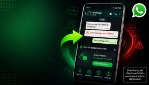 Recover Deleted WhatsApp Messages on Android Without Backup displayed on smartphone with recovery interface