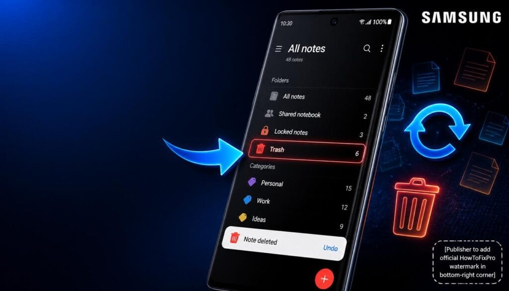 recover permanently deleted notes from samsung displayed on Samsung Galaxy with restore option