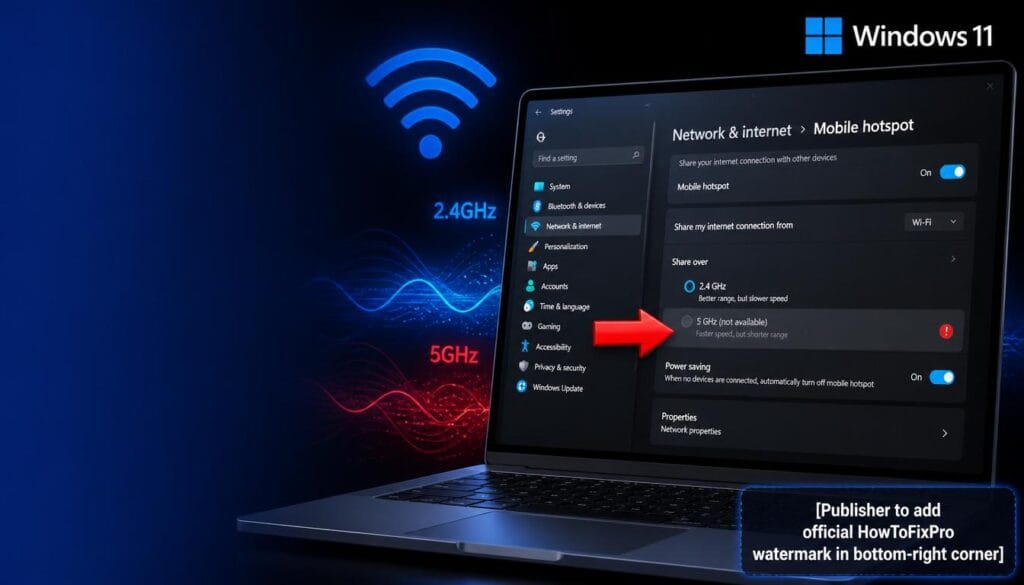 windows 11 hotspot 5ghz not visible fix